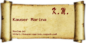 Kauser Marina névjegykártya